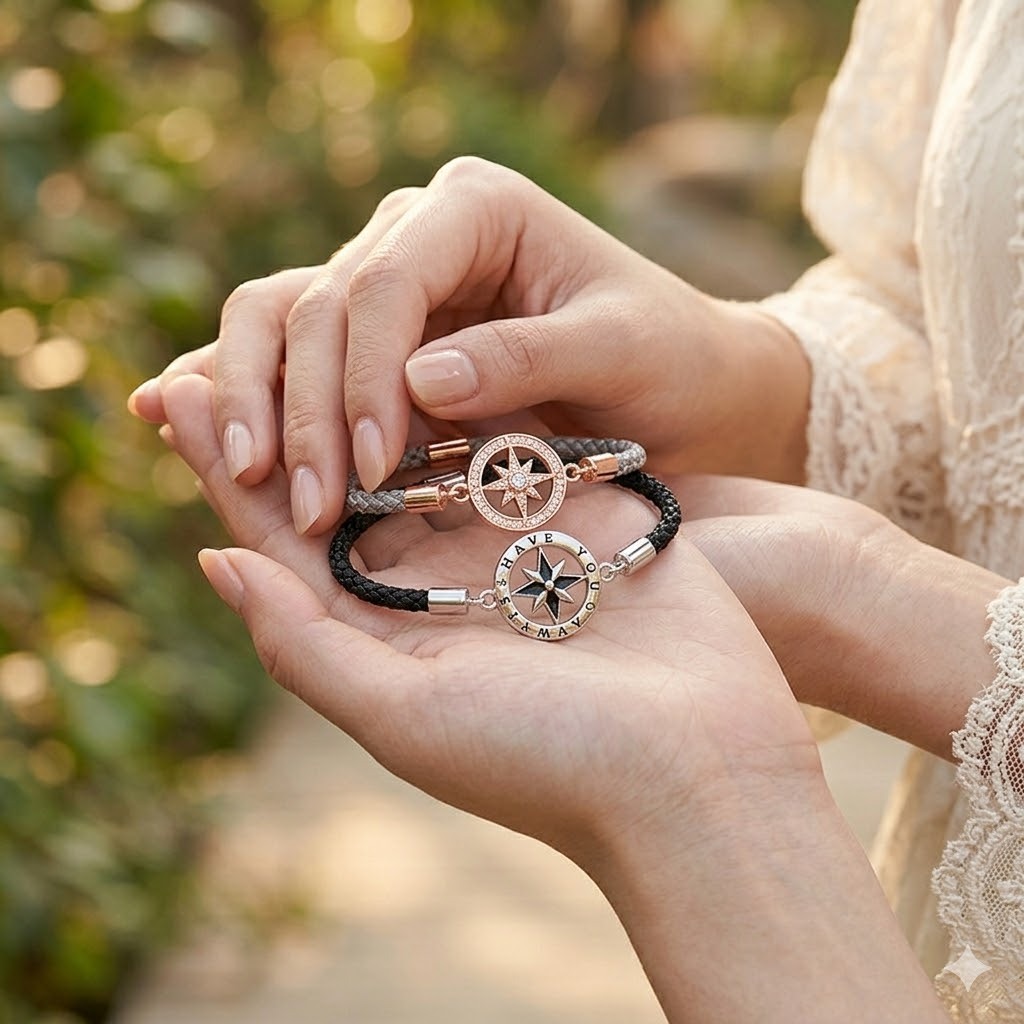 Lắc tay đôi nam nữ charm ngôi sao , vòng tay đôi hợp kim cao cấp không gỉ Imoon Jewelry