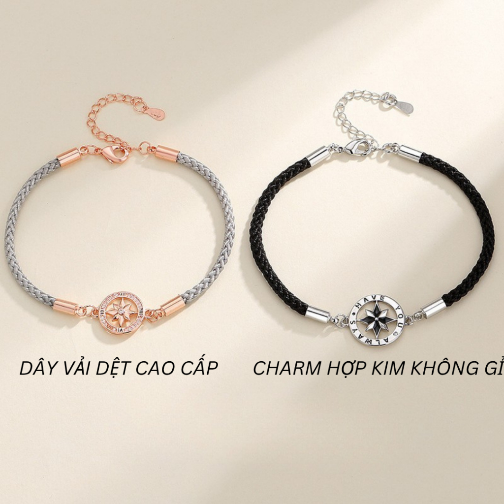 Lắc tay đôi nam nữ charm ngôi sao , vòng tay đôi hợp kim cao cấp không gỉ Imoon Jewelry