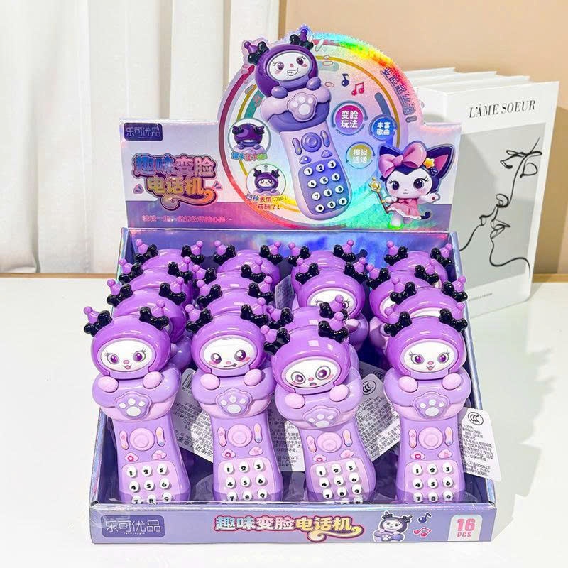 Điện thoại đồ chơi cho bé biến đổi khuôn mặt có âm thanh, nhạc vui nhộn, màu tím cute, siêu đáng yêu