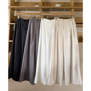 Quần linen xước lạnh form suông ống rộng Ma Vie