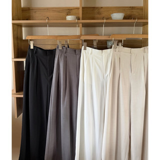 Quần linen xước lạnh form suông ống rộng Ma Vie
