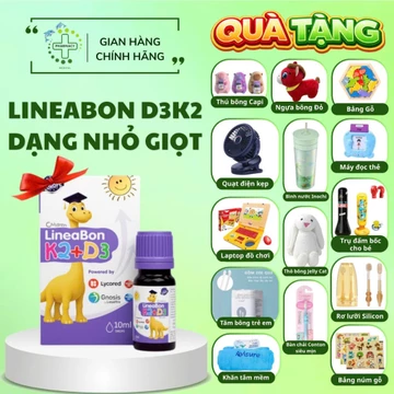 ( Live ) Lineabon K2 D3 dạng giọt lọ 10ML bổ sung k2 d3 mk7 giúp tăng khả năng hấp thu canxi cho trẻ