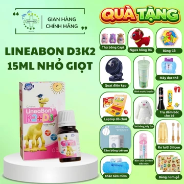 (Live) mẫu mới D3 K2 Lineabon Hồng 15ml tiết kiệm BỔ SUNG K2 D3 giúp hấp thu canxi