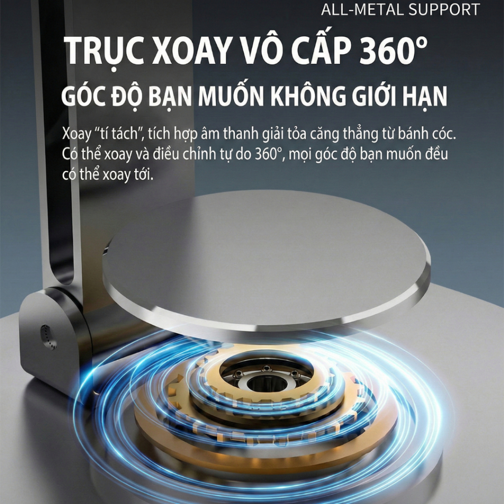 Giá Đỡ Điện Thoại Kim Loại Gấp Gọn Xoay 360° – Kệ Để Bàn Đa Năng Cho Điện Thoại, Máy Tính Bảng