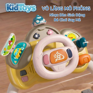 Đồ chơi vô lăng ô tô  KidToys có âm thanh đèn nhạc xoay 360 độ size lớn 20cm cho bé
