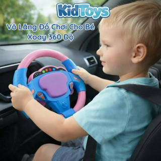 Đồ chơi vô lăng ô tô  KidToys có âm thanh đèn nhạc xoay 360 độ size lớn 20cm cho bé