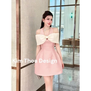 Váy Tiệc Tafa Nơ Ngực Thiết Kế Cao Cấp - Kim Thoa Design