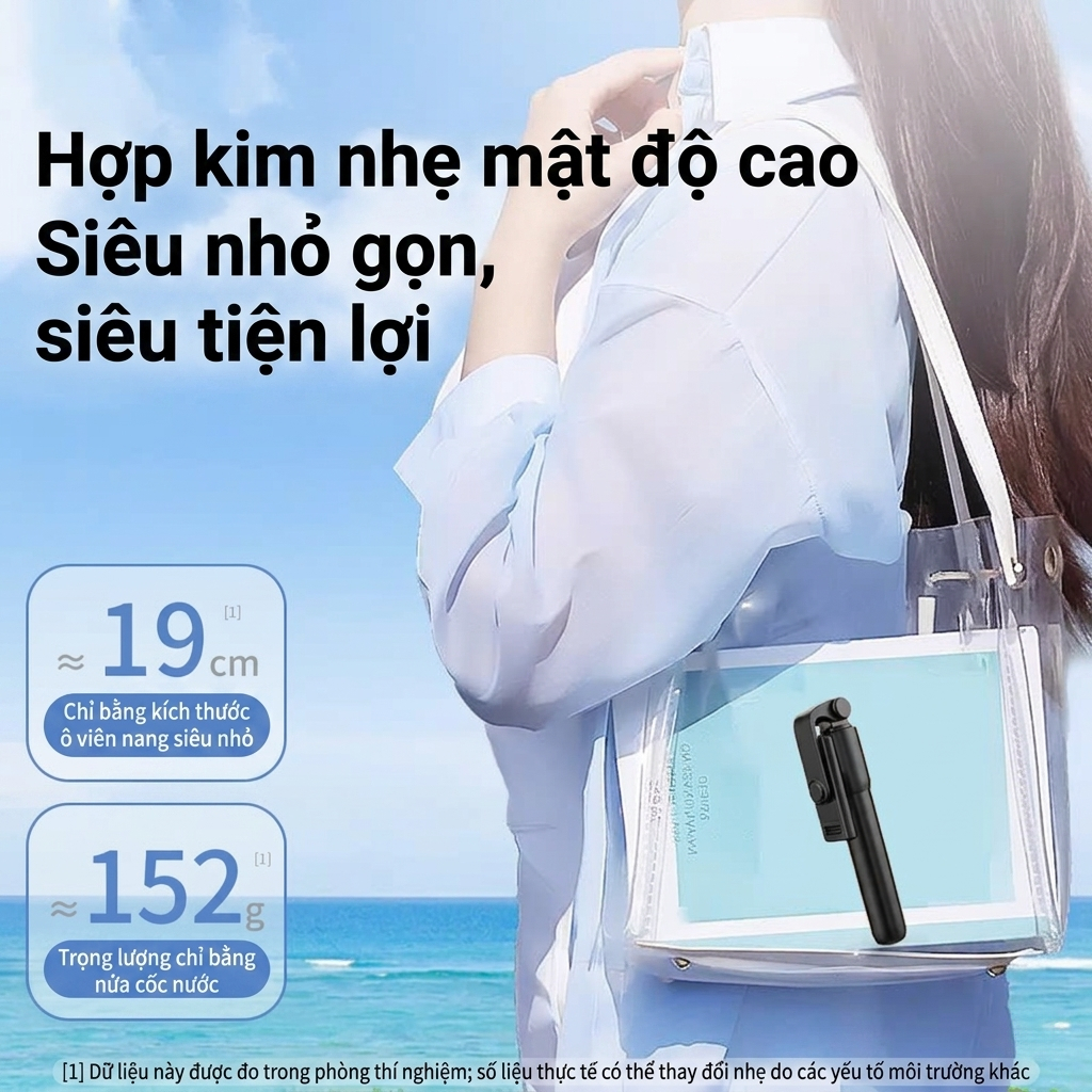 Gậy Selfie Tripod 3 Chân Bluetooth 70cm Có Remote – Xoay 360°, Gấp Gọn, Quay Video Livestream
