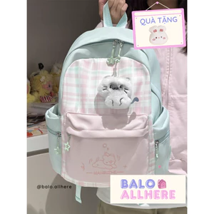 Balo Nữ Sọc Caro Dễ Thương Chống Nước BL983