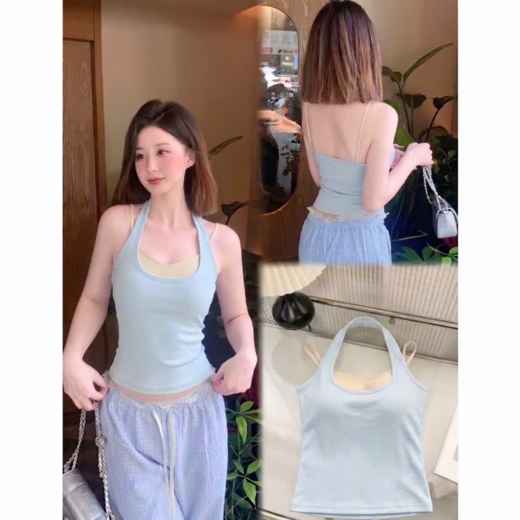 (Size Xs-2Xl) YẾM BRA - (kèm phối bra liền áo) phù hợp mùa hè, đi biển, du lịch, mặc nhà sẵn đệm mút bàn tay