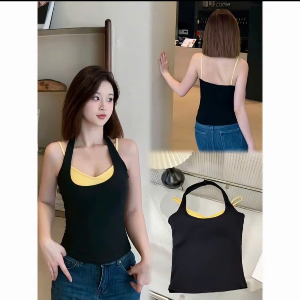 (Size Xs-2Xl) YẾM BRA - (kèm phối bra liền áo) phù hợp mùa hè, đi biển, du lịch, mặc nhà sẵn đệm mút bàn tay
