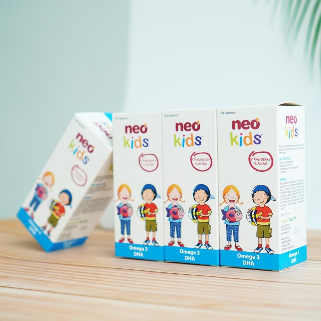 Neo Kids Omega 3 DHA- Giúp chống cận thị sớm cho bé, bảo vệ mắt bé chai 150ml