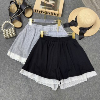 Quần đùi bigsize nữ cạp cao lưng thun co giãn chất thun gân mềm mịn phối ren xinh xắn trẻ trung mặc mát 50-95kg Q508