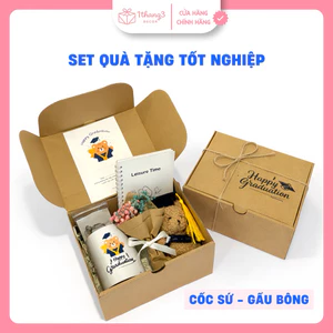 Set Quà Tặng Tốt Nghiệp - Cốc Sứ Decor & Gấu Tốt Nghiệp, Quà Cho Nữ Ý Nghĩa