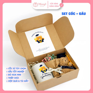 Set Quà Tặng Tốt Nghiệp - Cốc Sứ Decor & Gấu Tốt Nghiệp, Quà Cho Nữ Ý Nghĩa