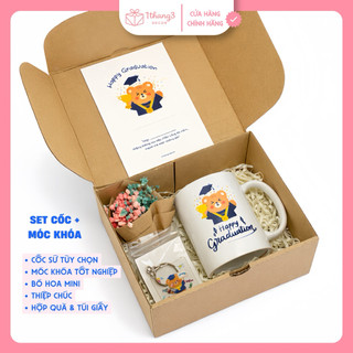 Set Quà Tặng Tốt Nghiệp - Cốc Sứ Decor & Gấu Tốt Nghiệp, Quà Cho Nữ Ý Nghĩa