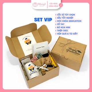 Set Quà Tặng Tốt Nghiệp - Cốc Sứ Decor & Gấu Tốt Nghiệp, Quà Cho Nữ Ý Nghĩa