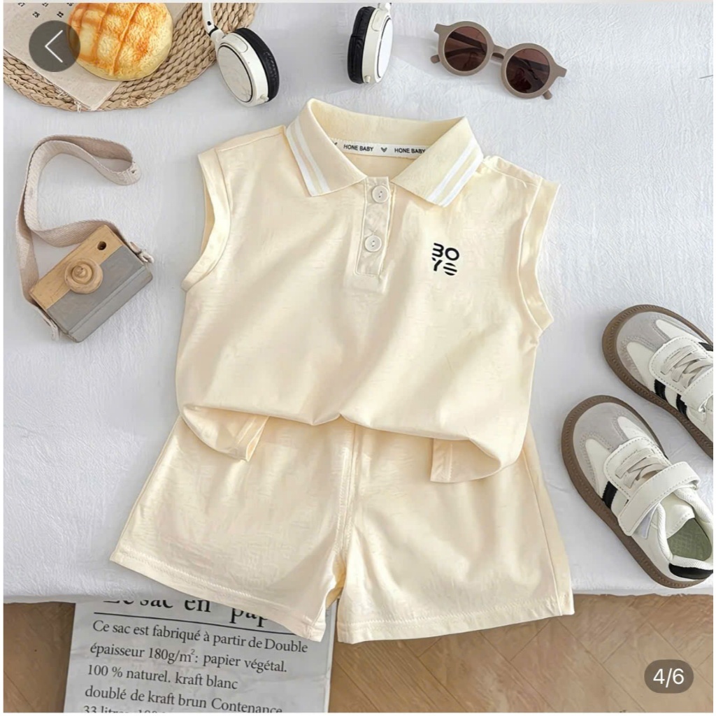 Set Polo Bé Gái Bé Trai Mùa Hè – Đồ Bộ Trẻ Em Cotton Mềm Mịn, Form Rộng Năng Động, Mặc Đi Chơi Siêu Xinh