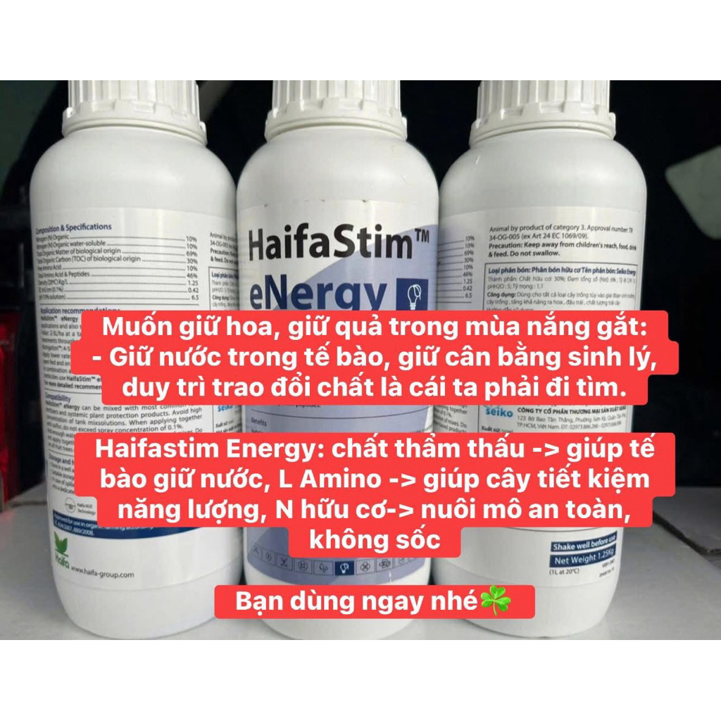 Phân Haifastim Energy 1L – ĐỈNH CAO AMINO HAIFA, L-Amino & peptide cao gấp 3 lần hàng thường,  chống sốc tuyệt vời.