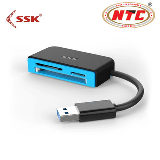 Đầu đọc thẻ đa năng 3.0 SSK SCRM330 - đọc thẻ TF/SD/CF (Đen) - Phụ Kiện Nhất Tín