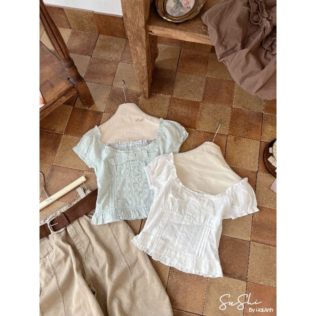 [𝑯𝒂 𝑨𝒏𝒉] Áo Sơ Mi Cộc Nơ Lưng Chun QCL1(40-46 kg)