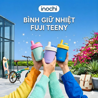 Bình Giữ Nhiệt Fuji Teeny Inochi 360ml - Inox 304 Có Ống Hút Giữ Nóng Lạnh 6H+ Nhỏ Gọn Cute