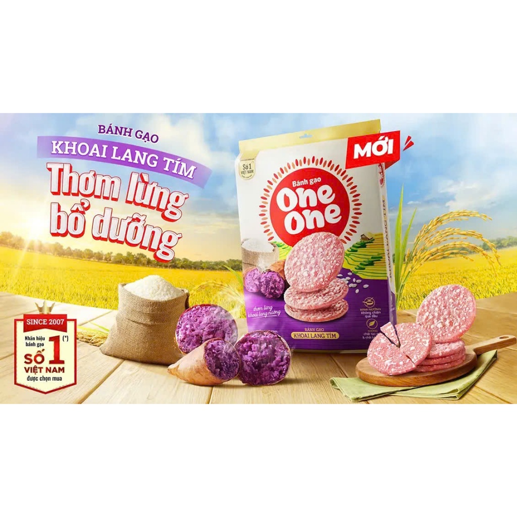 Bánh Gạo One One Vị Khoai Lang Tím Healthy 100G