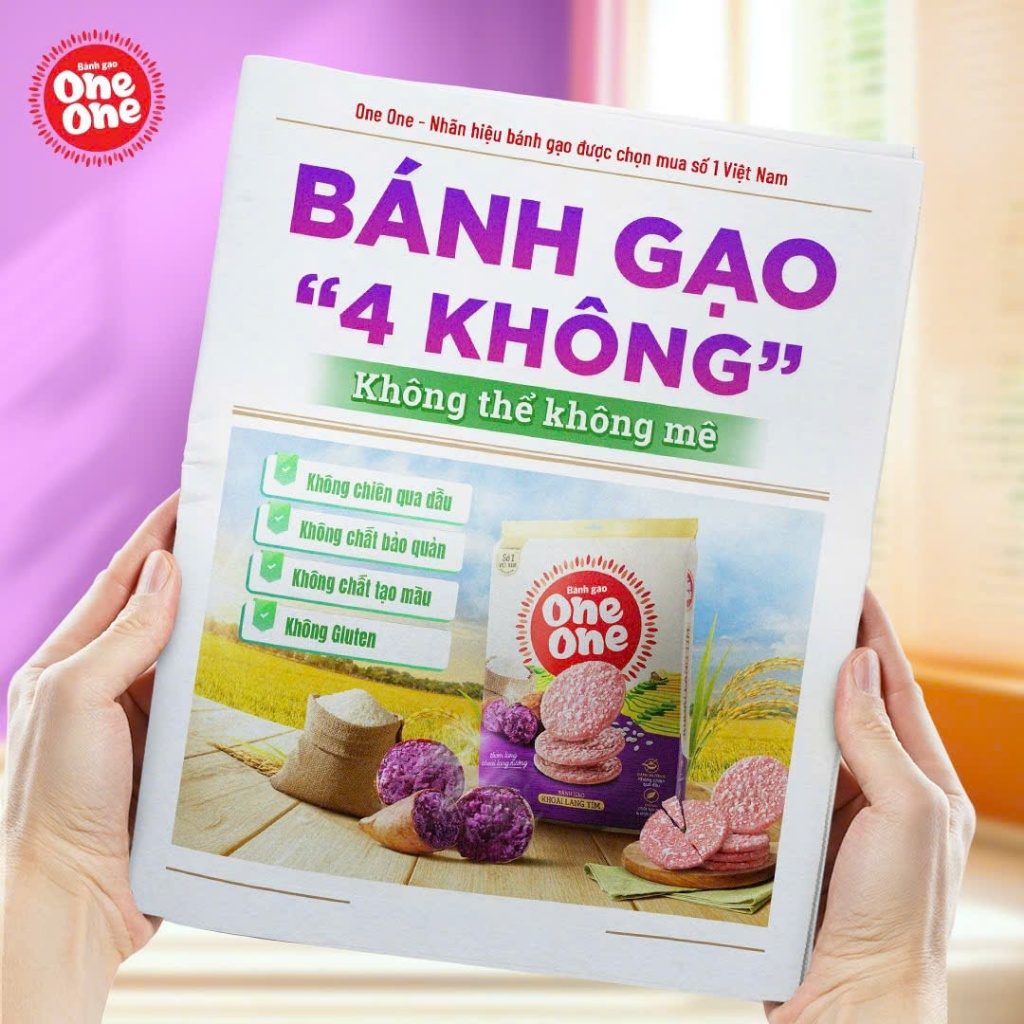 Bánh Gạo One One Vị Khoai Lang Tím Healthy 100G
