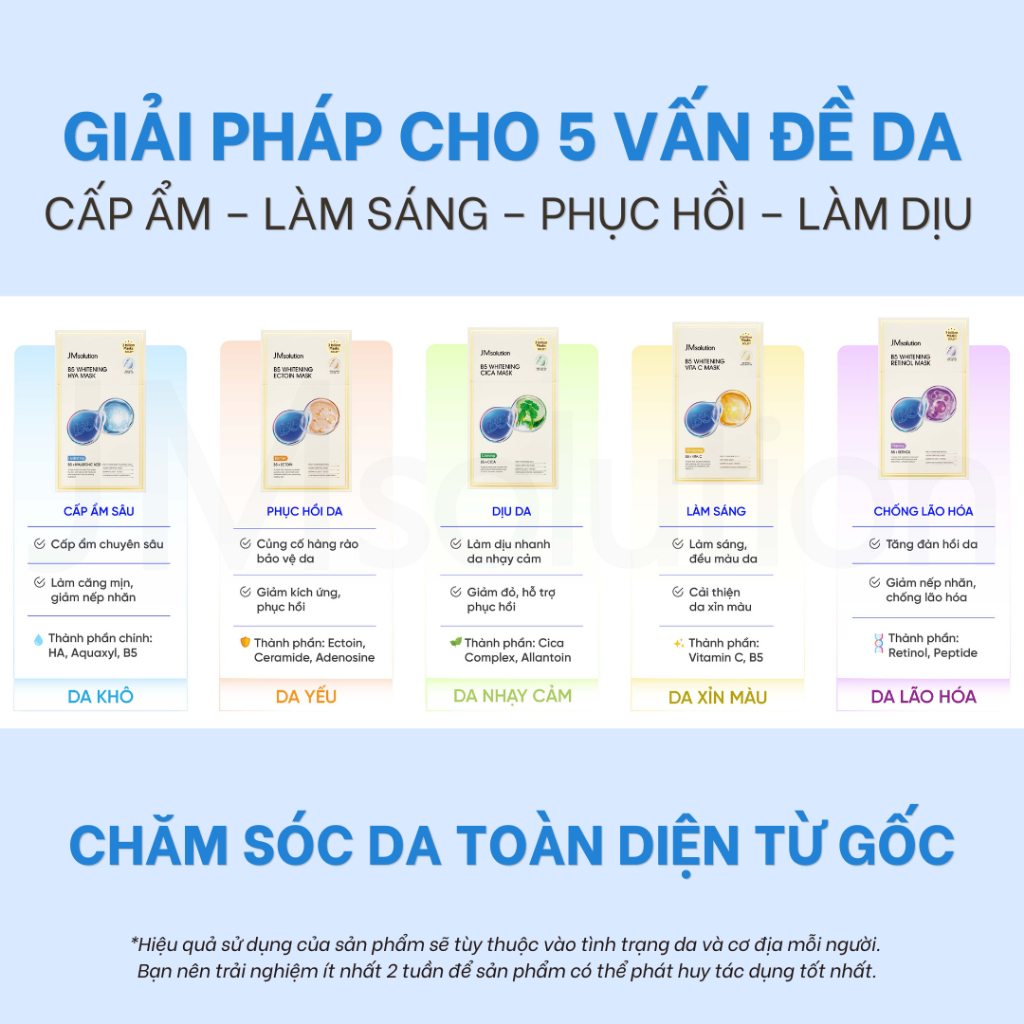 JMsolution Mặt Nạ B5 Whitening Retinol Mask Chính Hãng Cấp Ẩm, Săn Chắc Da, Chống Lão Hóa