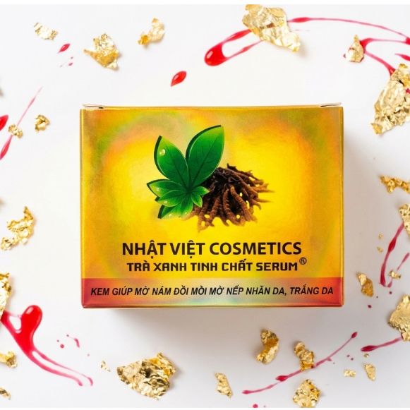 Kem Dưỡng Da, Mờ Nám, Tàn Nhang, Đồi Mồi - Trà Xanh Đông Trùng Hạ Thảo Nhật Việt 20g (Vàng)