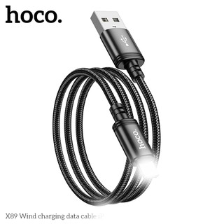 Cáp sạc dây dù siêu bền Hoco X89 cổng LaiNing, dài 1M (Đen)