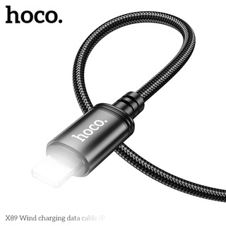 Cáp sạc dây dù siêu bền Hoco X89 cổng LaiNing, dài 1M (Đen) - Phụ Kiện Nhất Tín