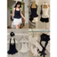 WGWE | Set Áo cổ yếm dáng xoè peplum chấm bi + buộc tóc viền bèo – W9152#
