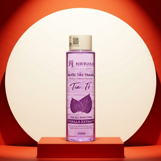 Nước Tẩy Trang Tía Tô Havigold - Sạch Sâu, Dịu Nhẹ Cho Da Nhạy Cảm, Cấp Ẩm Đa Tầng 210ml (Tím)