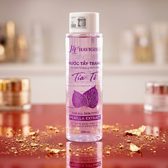 Nước Tẩy Trang Tía Tô Havigold - Sạch Sâu, Dịu Nhẹ Cho Da Nhạy Cảm, Cấp Ẩm Đa Tầng 210ml (Tím)