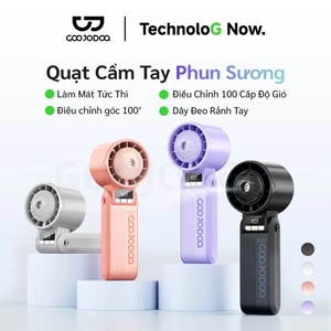 Quạt Phun Sương GOOJODOQ Động Cơ 9526 RPM, Gió Mạnh 8.6m/s, 100 Tốc Độ, Phun Sương Dưỡng Ẩm, Pin 3600mAh Dùng 11.5 Giờ