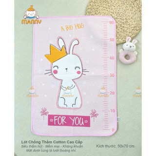 Lót chống thấm, lót tè 4D MANNY chính hãng có thước đo chiều cao cho bé