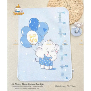 Lót chống thấm, lót tè 4D MANNY chính hãng có thước đo chiều cao cho bé