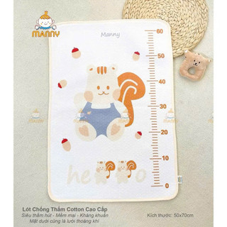 Lót chống thấm, lót tè 4D MANNY chính hãng có thước đo chiều cao cho bé