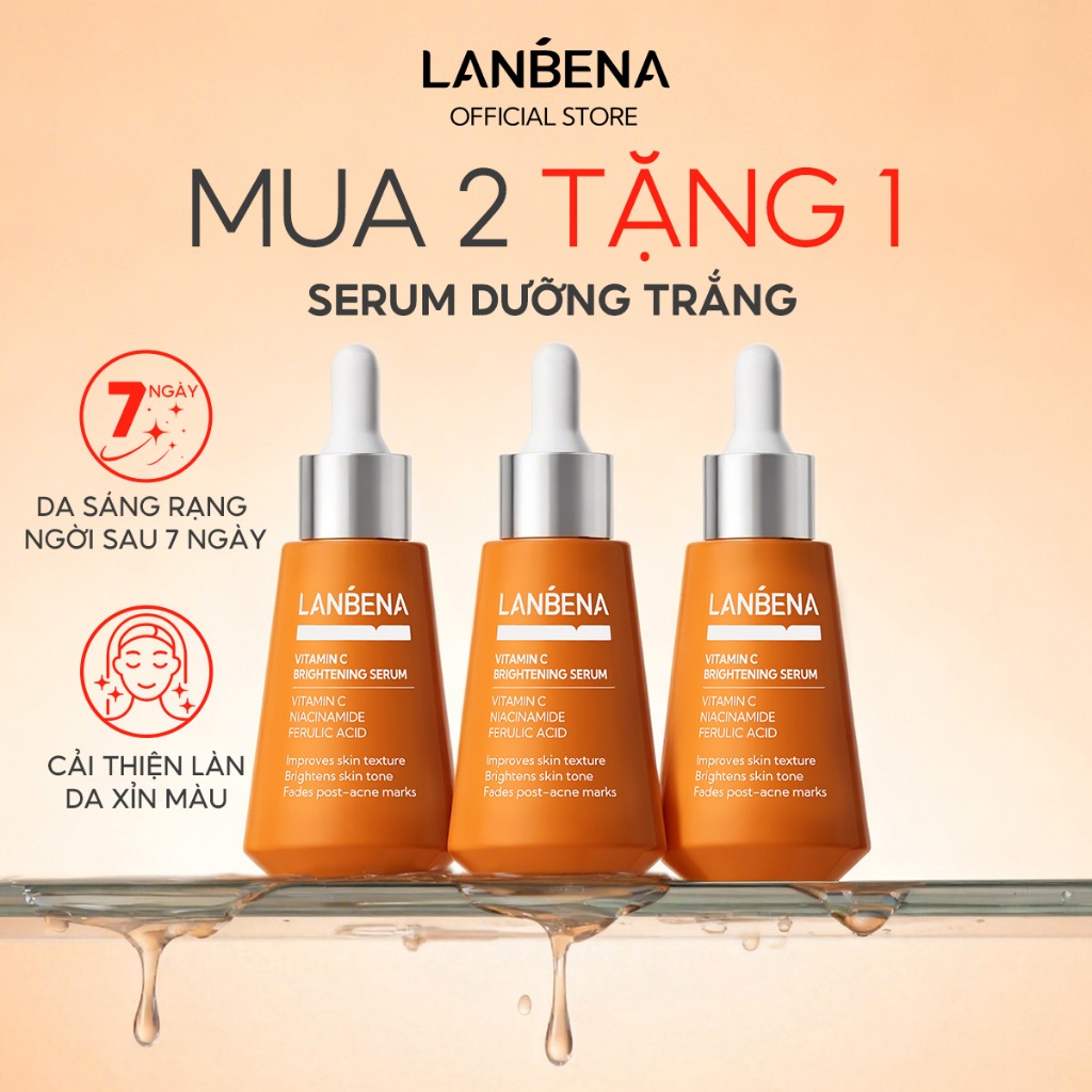 [Mua 2 tặng 1] LANBENA  Tinh chất dưỡng sáng da (15ml)- Serum dưỡng trắng da vitamin c niacinamide kết hợp Tinh Skincare