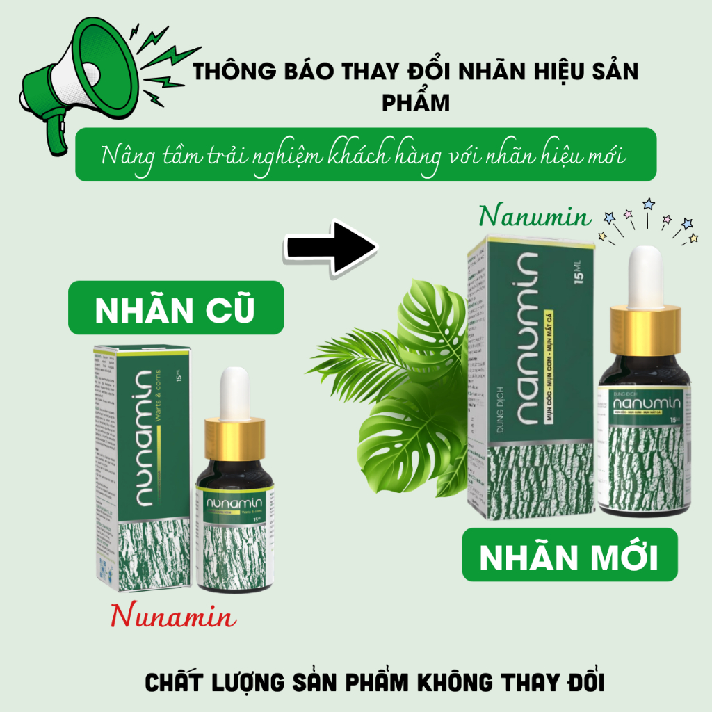 Tinh Chất Chấm Rụng Mụn Cóc, Mụn Cơm, Mụn Thịt, Mắt Cá Chân Lâu Năm [Nanumin 15ML]