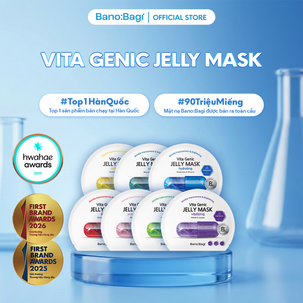 Miếng mặt nạ Bano:Bagi Vita Genic Jelly Mask Dưỡng Da Chuyên Sâu Dành Cho Mọi Loại Da 30ml