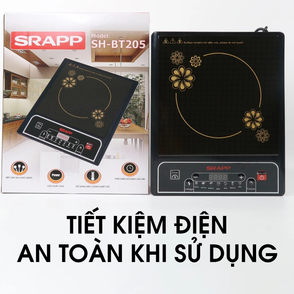 Bếp từ cơ SRAPP công suất 200W, bếp từ cao cấp chính hãng siêu tiết kiệm điện - Bảo Hành 12 Tháng