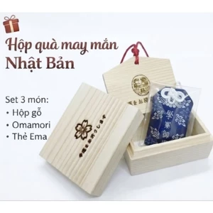 SET 3 MÓN HỘP GỖ OMAMORI THẺ EMA