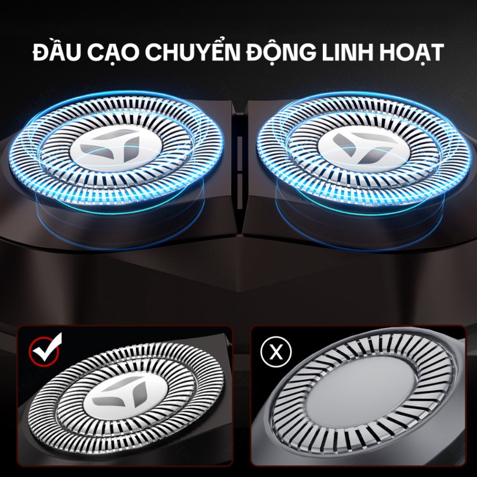 Máy Cạo Râu Enchen MiniX - Đầu Cạo Nổi 2D, 15 Lưỡi Dao Kép Tự Mài, Siêu Bền, Nhỏ Gọn Tiện Lợi