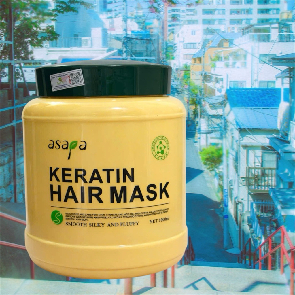 Hấp Dầu Phục Hồi Chuyên Sâu ASAPA KERATIN HAIR MASK 1000ML Phục Hồi Sâu Cho Tóc Hư Tổn, Gãy Rụng
