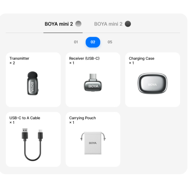 BOYA Mini 2-02 SILVER – Micro Không Dây Siêu Nhỏ, AI lọc ồn, Pin 30H |  Shopee Việt Nam