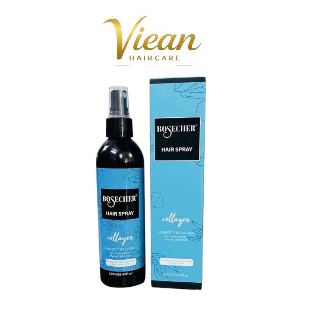 [CHÍNH HÃNG] Xịt dưỡng tóc Bosecher Collagen Italy phục hồi tóc hư tổn, cấp ẩm bóng mượt 250ml