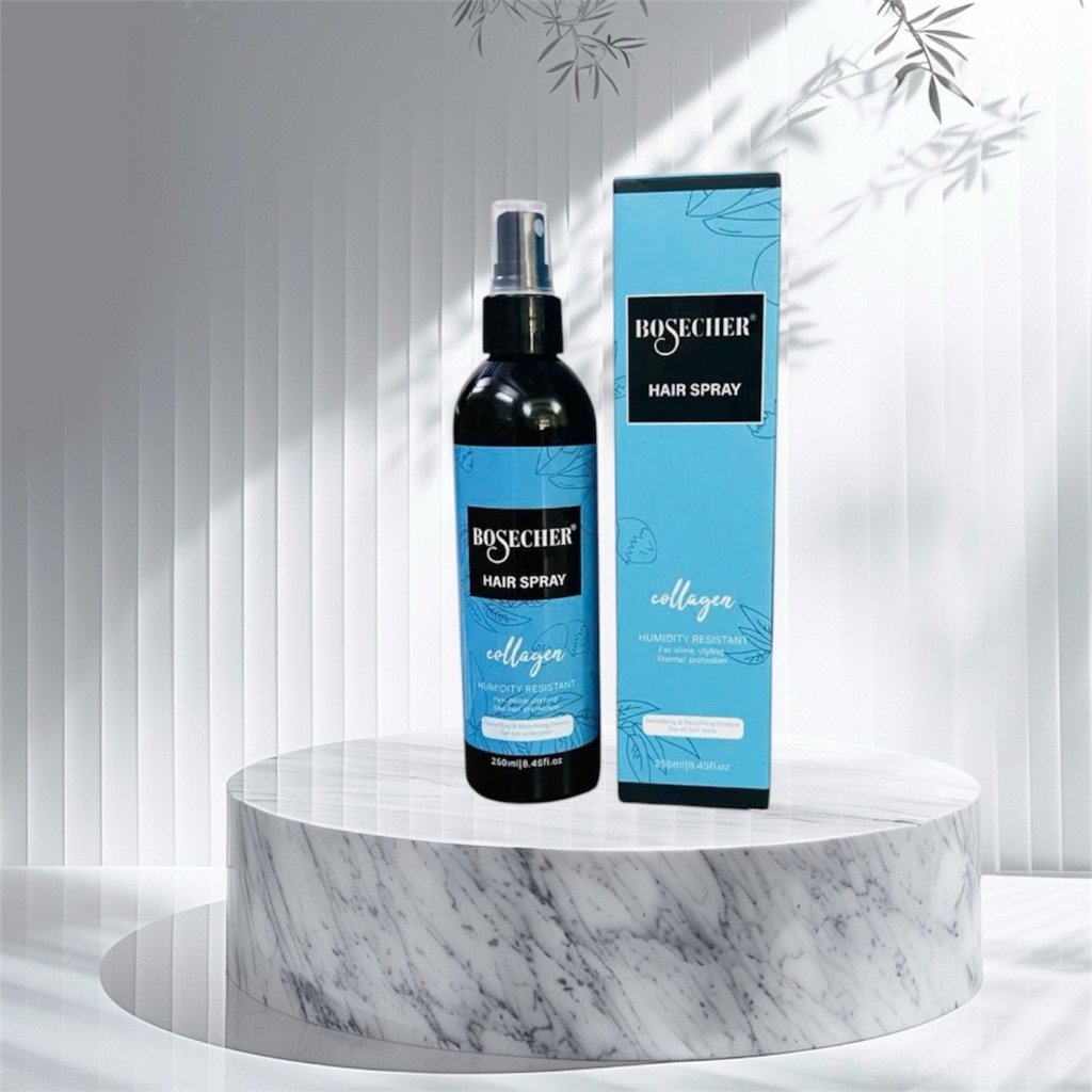 [CHÍNH HÃNG] Xịt dưỡng tóc Bosecher Collagen Italy phục hồi tóc hư tổn, cấp ẩm bóng mượt 250ml