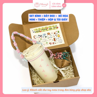 Bình Giữ Nhiệt Decor Cute 400–530ml | Hộp Quà Tặng Gói Sẵn Full Phụ Kiện |Tặng Bạn Gái, Cô giáo